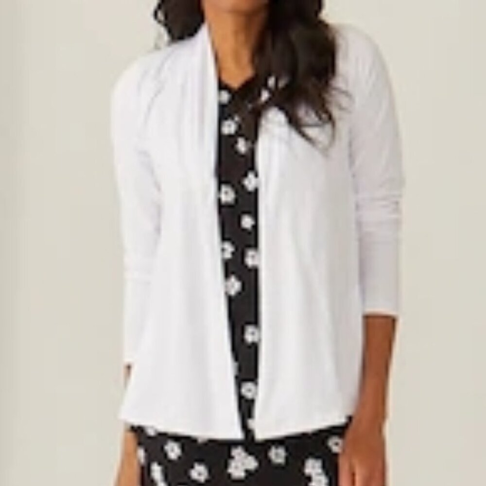 New Cuddl Duds White Open Wrap Lightweight Cardigan Plus Size 3X bin 4A